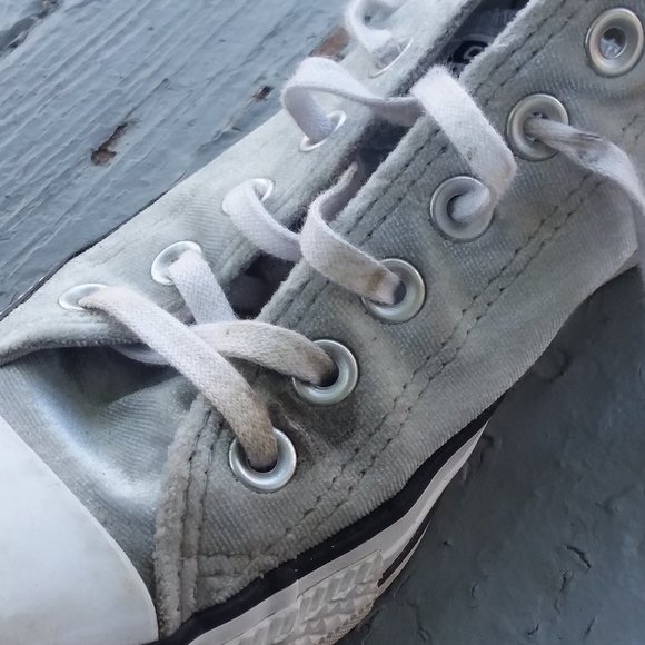 Converse grey velvet low top sneakers - Picture 8 of 8